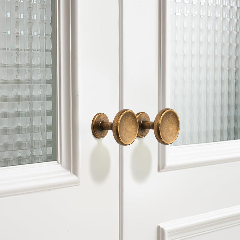 Sailing 10 Pack Cabinet Knob- Antique Brass Cabinet Handles Kitchen Cabinets Bedroom Dresser Drawer Handles Knobs 1.26"(32mm) Diameter Knob-10Pcs