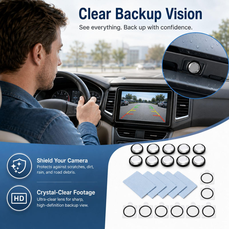 10 PCS Car Camera Lens Protector, Backup Camera Lens Cover with Clear Visibility, Protective Film for Car Cameras, Rain Protection Solution