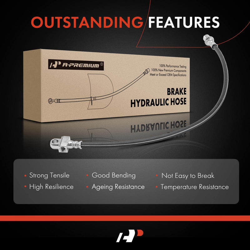 A-Premium Rear Center Brake Hydraulic Hose Compatible with Select Chevy and GMC Models - Silverado 1500/2500/3500/1500 HD/2500 HD/1500 HD Classic/2500 HD Classic, Sierra 1500/2500/3500/1500 HD/2500 HD