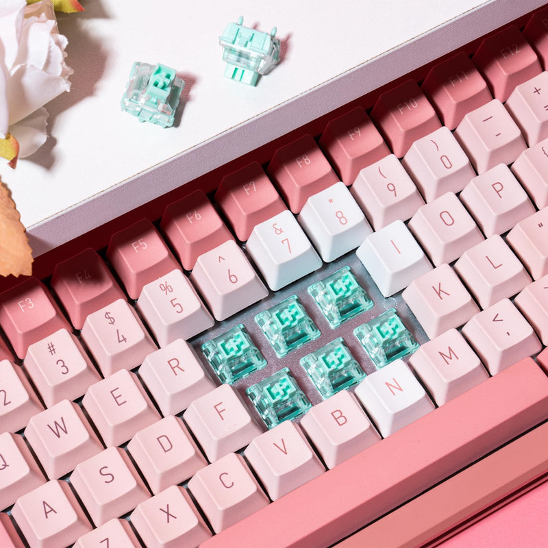 GATERON Magnetic Jade Gaming Keyboard Switches, HiFi Sound Wall Stem Linear Factory Pre-lubed Permanent Magnet Freely Setting Pre-Travel Key Switches for Magnetic Gaming Keyboard(70PCS) 70