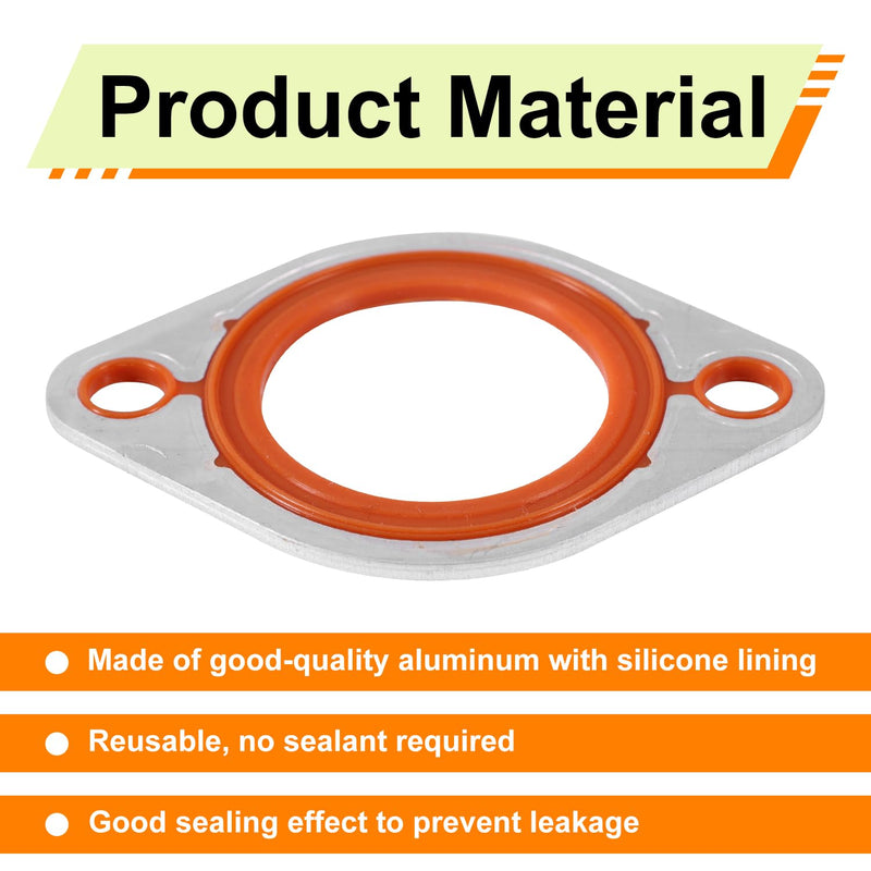 Thermostat Water Neck Housing Gasket, Silicone Thermostat Engine Coolant Water Neck Replacement with 1/8" Aluminum Carrier Compatible with SBC BBC 265 283 305 327 350 383 396 400 427 454 472 500
