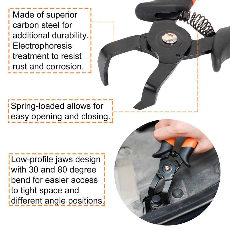 2 PCS Push Pin Pliers Set Auto Panel Clip and Trim Removal Tool Includes 30 Degree and 80 Degree Pliers Easily Removes Plastic Fasteners and Rivets