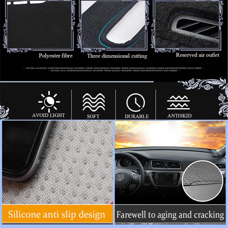 Dashboard Mat Cover for Jeep Compass 2022-2025 Nonslip Center Console Sunshield Glare UV Rays Protector Accessories