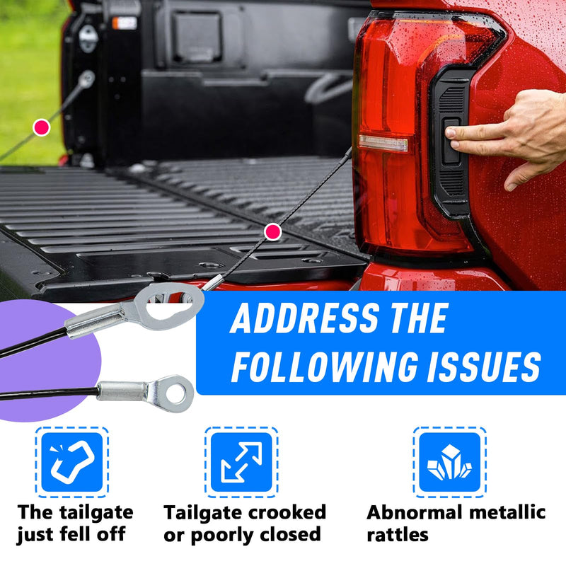 2PC Left/Right Tailgate Support Cables for 2005-2015 Toyota Tacoma, Replaces 65770-04070 Restore Tailgate Support Function