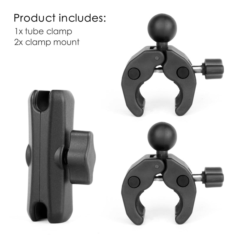 Double Super Clamp Camera Mount with Magic Arm for Chair/Photography Reflector/Light/Pole, Umbrella Clamp with 360° Rotation Double Ball Head Adapter for Golf Push Carts/Strollers/Wagons
