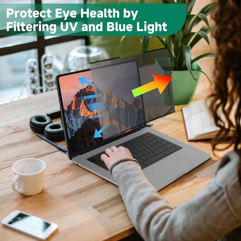 Nano-Suction Laptop Privacy Screen 14 Inch 16:10, Removable Screen Privacy Shield for Laptop, Anti Glare, Anti Bule Light, Screen Protector for Lenovo HP Dell Acer Asus Thinkpad 14 inch(16:10)