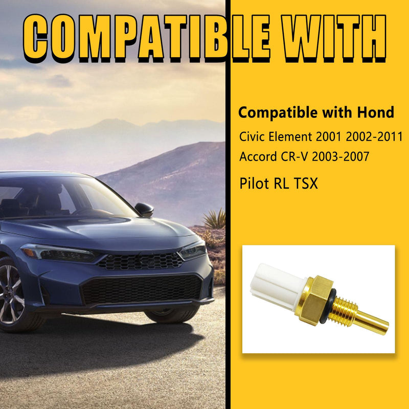 Engine Coolant Temperature Sensor Compatible with Honda Accord Civic Element CR-V Acur RL TSX TL MDX Coolant Temperature Sensor Replace# 37870-PLC-004, 37870PNA003