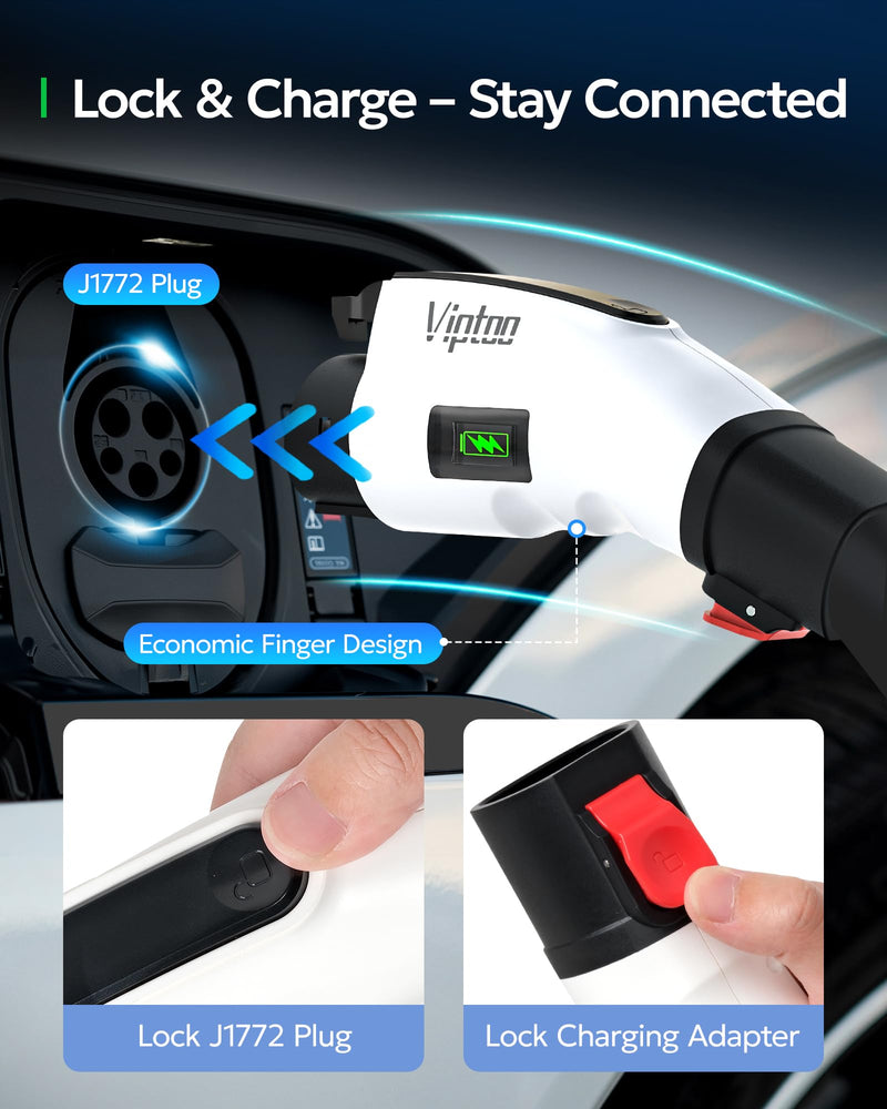 Adapter for Tesla to J1772 Adapter, Compact with Light Indicator, Compatible with Tesla Wall/Mobile/Destination Chargers, Converts Tesla to J1772 for Non-Tesla EVs (for J1772 EVs Only) Matte White DD003C-WH