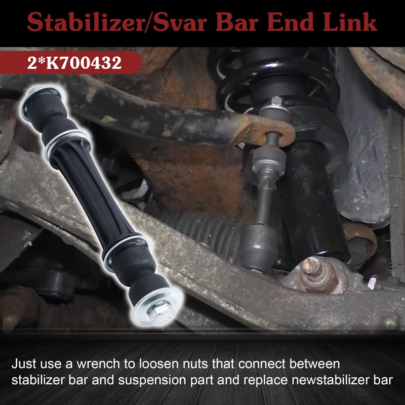 K700432 Sway Bar Link - Front Stabilizer End Link Compatible with 2004-2019 Cadillac Escalade ESV/EXT丨2007-2013 Chevrolet Avalanche丨2004-2019 Chevrolet Tahoe丨2004-2019 GMC Yukon K700432