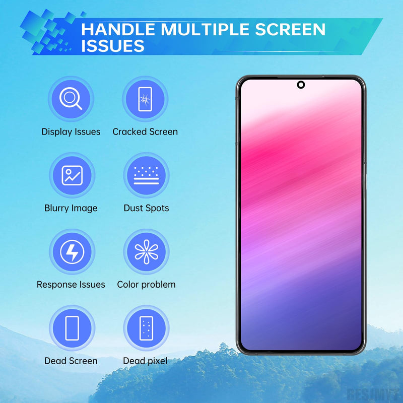for Samsung Galaxy A53 5G Screen Replacement with Frame LCD Display Touch Digitizer Full Assembly and Side Button Ear Speaker Vibration Motor Glass Repair Tools Kit SM-A536U SM-A536U1