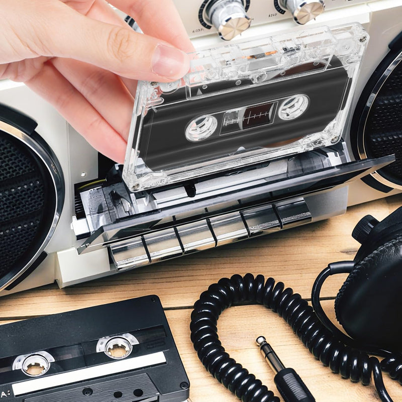TEHAUX Blank Cassette Tapes, 60 Minute Audio Recording Cassettes 2pcs | 30 Minutes Per Side, Clear Storage Cases, Compatible with Standard Cassette Recorders, For Music, Voice & Mixtapes