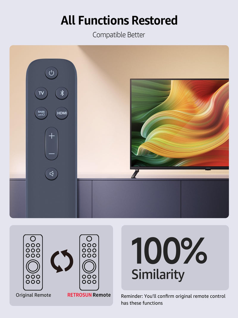 New Replacement Soundbar Remote Control for JBL Bar 5.1 Surround Sound Bar System JBL2GBAR51IMBLKAM, for 2.1 Deep Bass (MK2)