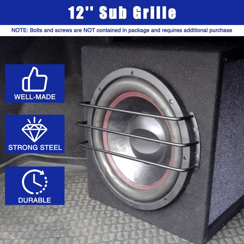 12 Inches Metal Car Bar Grille Audio Speaker Subwoofer Grill Grille Cover- Pack of 2 12 inches