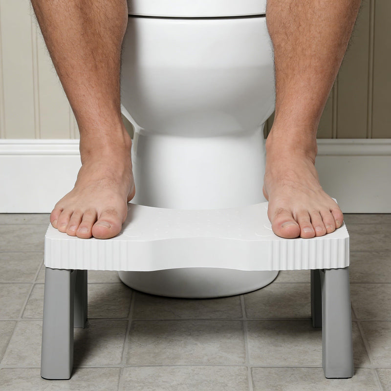 7” Toilet Potty Stool, Anti-Slip Proper Posture Squatting Poop Step, Poop Stool for Better Bathroom Posture, Lightweight Stable & Durable Design, Easy to Clean, Grey 1 Gray