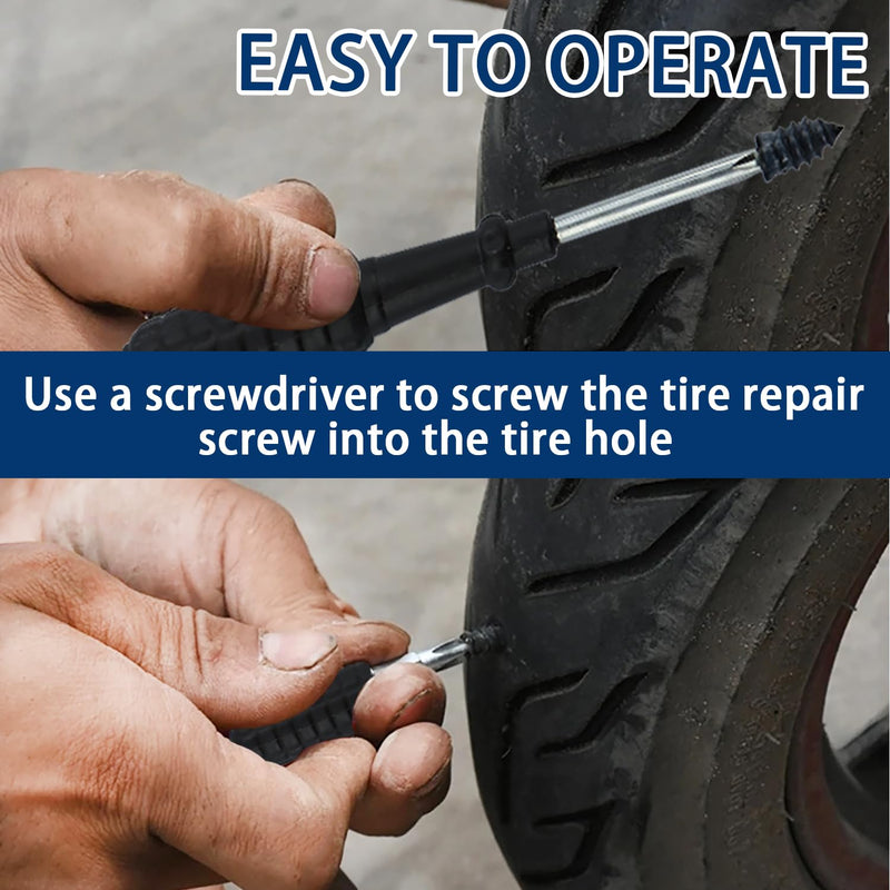 60 Pcs Tire Repair Rubber Nail, Tire Repair Nail Tire Repair Rubber Screws Fast Tool Self-Service Tire Repair Nail Vacuum Suitable for Car Motorcycle Jeep Tire Puncture Repair