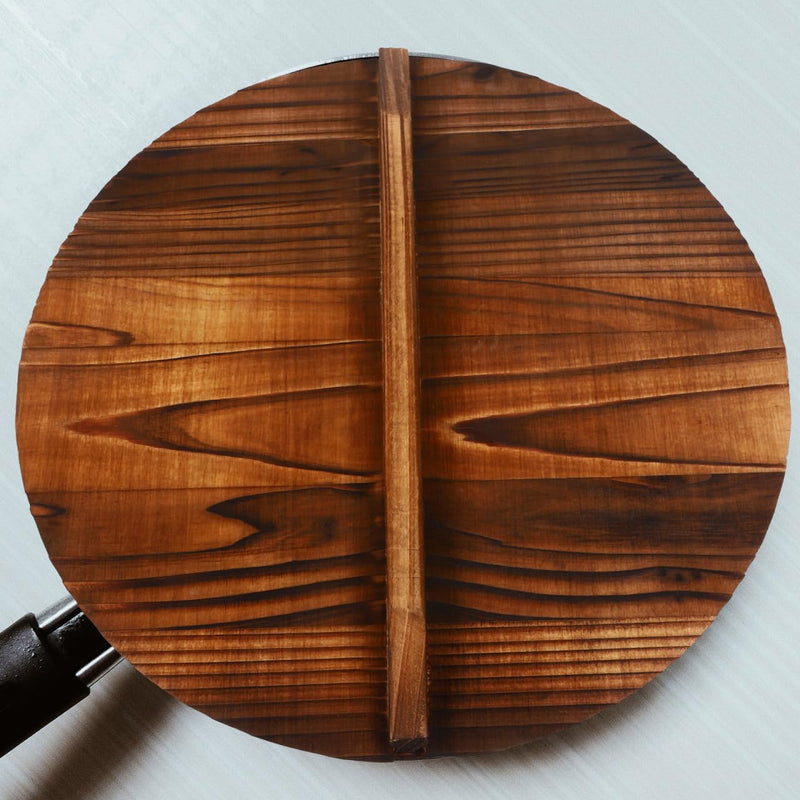 Anti-Scalding Pot Lid 12.59 Inch Wooden Handle Cover Kitchen Cooking Tool Anti Oil Splashing Protector for Home and Asian Wok Cooking 32*32*1.6cm As Shown