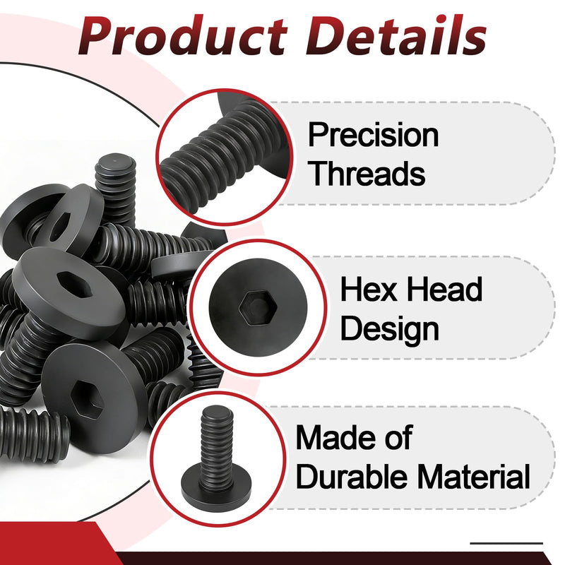 30 Pcs Black Long Bolts Compatible with Suncast Storage Sheds | Replacement Screws Accessories, Easy to Install, Premium Materials, Sturdy And Durable