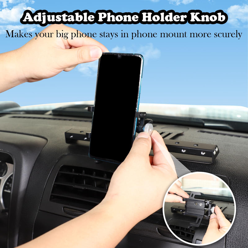 PIUGILH Car Instrument Panel Track Mobile Phone Holder Trim for Hummer H3 2005-2009 Central Control Air Vent Multifunctional Mobile Phone Holder,Black,1PCS