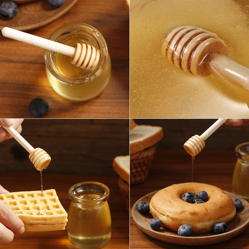 150 Pcs Honey Dipper Sticks, 3 inch Mini Wooden Honeycomb Stick, Small Honey Spoons Stirrer Stick for Honey Jar Dispense Drizzle Honey and Wedding Party Favors Gift 150 Pcs