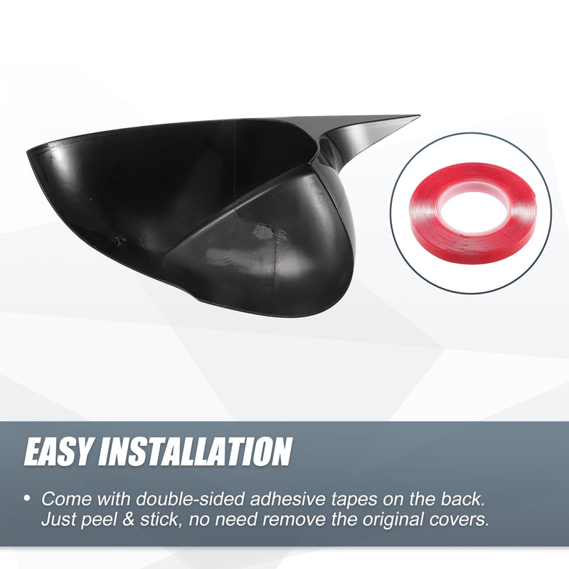 X AUTOHAUX 1 Pair Car Rear View Driver Passenger Side Mirror Cover Cap Overlay Gloss Black for Kia K5 2021-2023 Mirror Guard Covers Exterior Decoration Trims