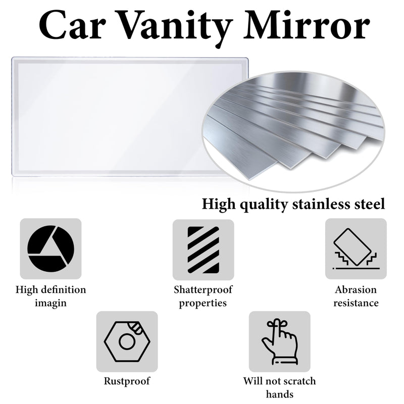 Car Sun Visor Mirror, HD 5.91"×3.15" Portable Car Vanity Mirror, Seatback Self-Adhesive Makeup Mirrors, Shatter-proof Cosmetic Accessories for Automotive Truck SUV Vehicle 1 PCS