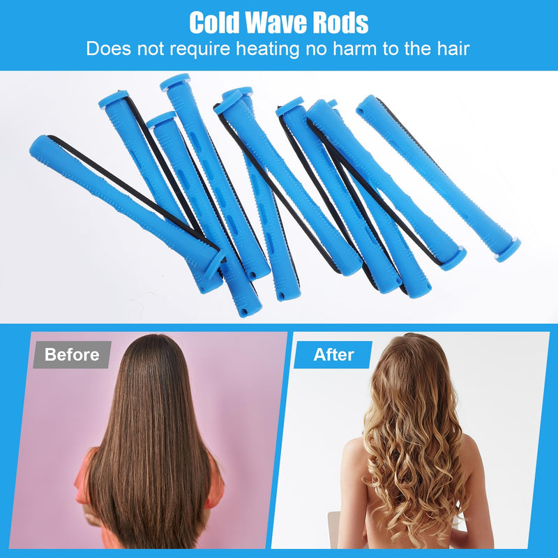 40 Pcs Perming Rods Perms for Short Hair Small Hair Rollers Perm Curlers Plastic Cold Wave Rod Rollers Curling Rod Women Diy Hairdressing Tools for Long Short Natural Hairdressing Tools(Blue)