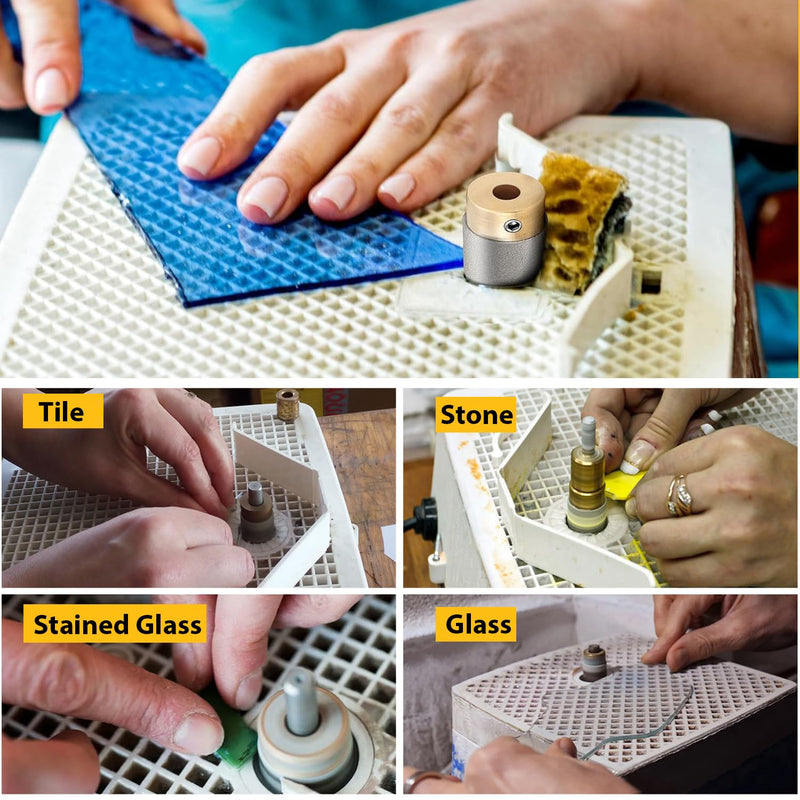 Glass Diamond Grinder Bit Head Tools Stained Glass Drill Bits Brass Core Stained Grinder Bits Stain Tools 4 Sizes 1" 3/4" 1/4" 1/8" 1 3/4 1/4 1/8 in