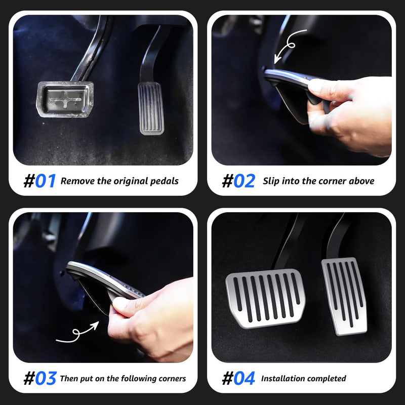 Topfit for Tesla Model Y Model 3 Performance Pedal Pads Cover Foot Aluminum Non-Slip Pedals Accessories 2017-2025 Upgrades