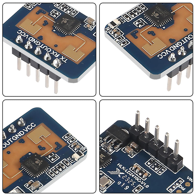 3pcs LD2410C Human Presence Radar Sensor Module HLK-LD2410 LD2410 Millimeter Wave Non-Contact 24GHz ISM Band Serial Port IO Level Output 3pcs LD2410C