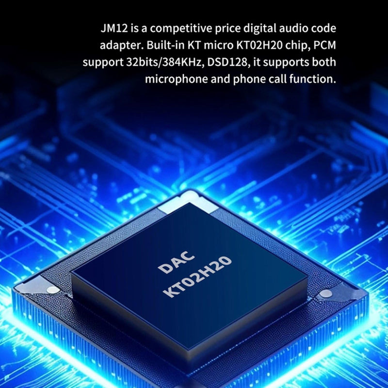 USB C DAC to 3.5mm Audio Adapter with Hi-Res 32bit/384KHz DSD128 Dongle | IEM DAC Dongle with KT02H20 Chip DSD128, Silver-Plated Cable, USBC to Aux Headphone Adapter for Android iPhone PC Mac