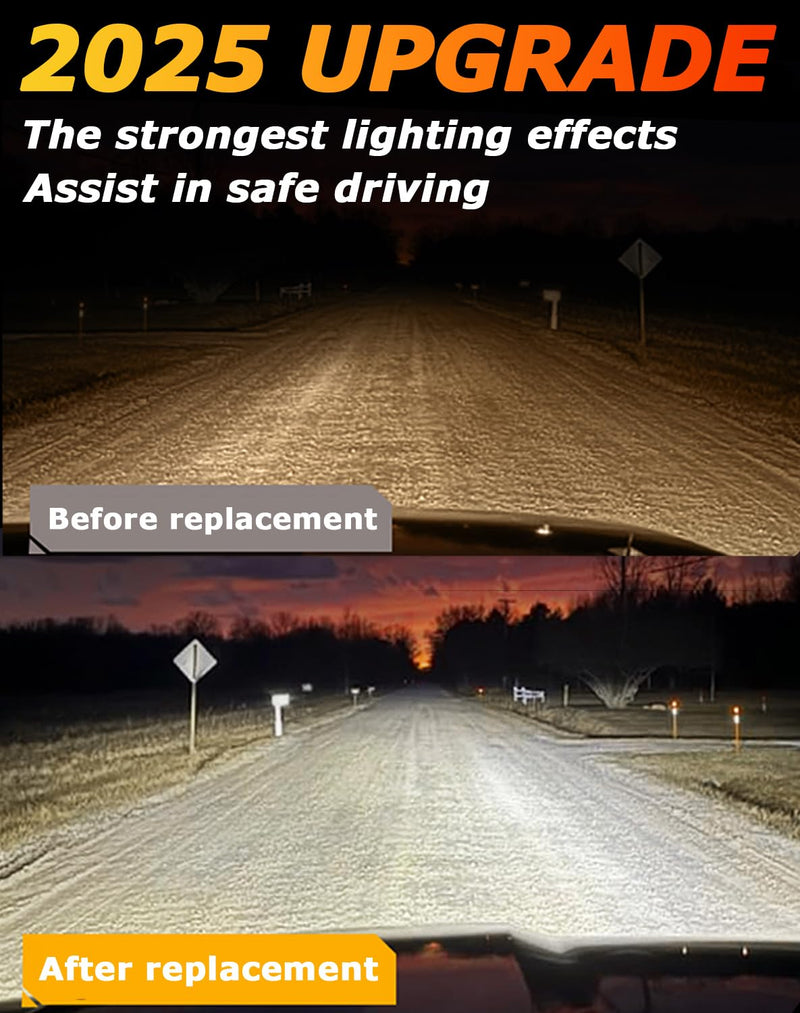 Compatible for Ford F150 F250 F350 F450 1997 1998 1999 2000 2001 2003 Hi/Lo Dual Beam Light bulb,12V 55W 6000K,Pack of 2 for 1997-2003 F150