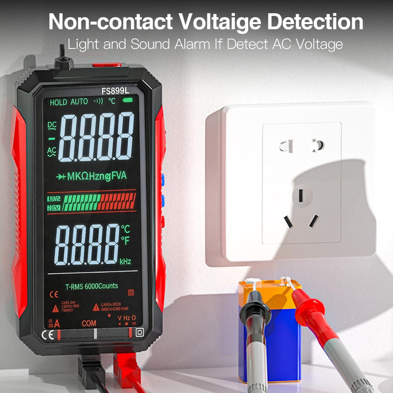USB Rechargeable Digital Multimeter Smart Automatico True Rms Professional USB Power Multi Testers Continuity Pocket Oscilloscope with Capacitor Voltmeter Megohmmeter Electrical Tools for Electrician
