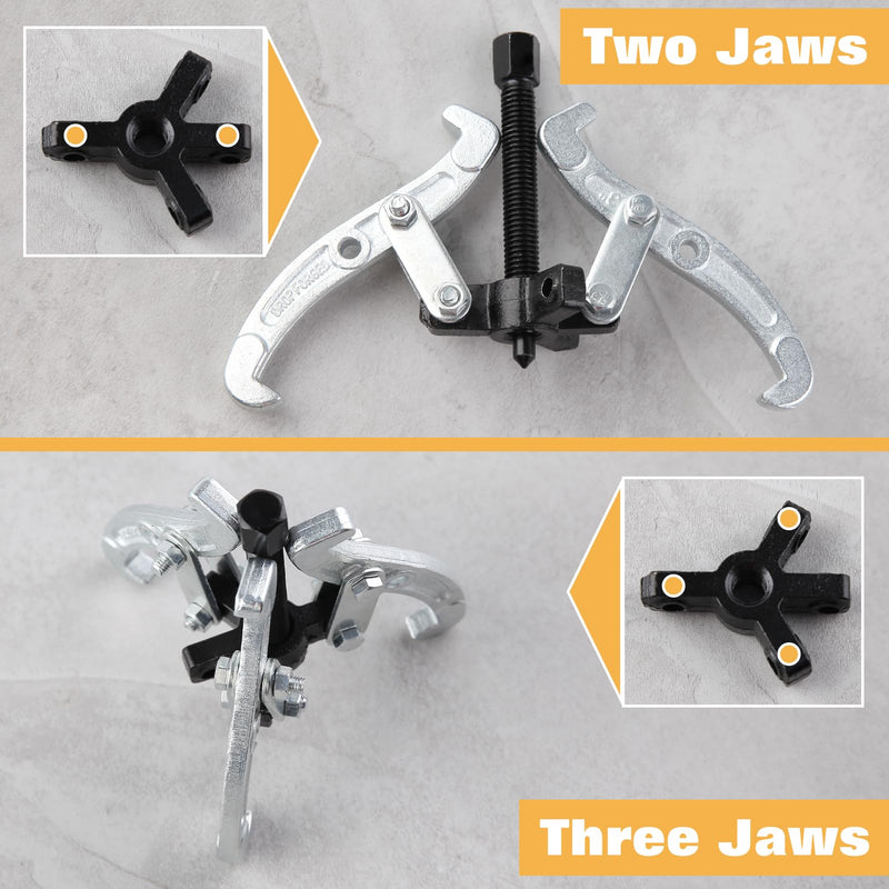 3 Jaw Gear Puller Gear Removal Tool for Slide Gears, Adjustable 3 Jaw Puller Remover for Removal Bearing, Gears, Pulley, and Flywheel, Motorcycle Car Auto Removing Kit 3-Inch