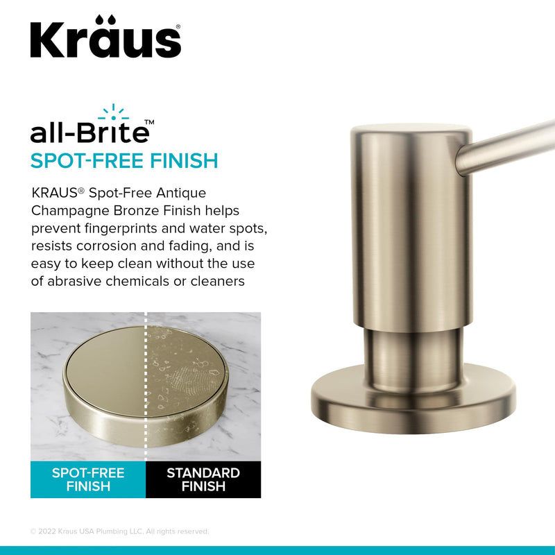KRAUS Kitchen Soap and Lotion Dispenser in Spot-Free Antique Champagne Bronze, KSD-43SFACB Spot Free Antique Champagne Bronze