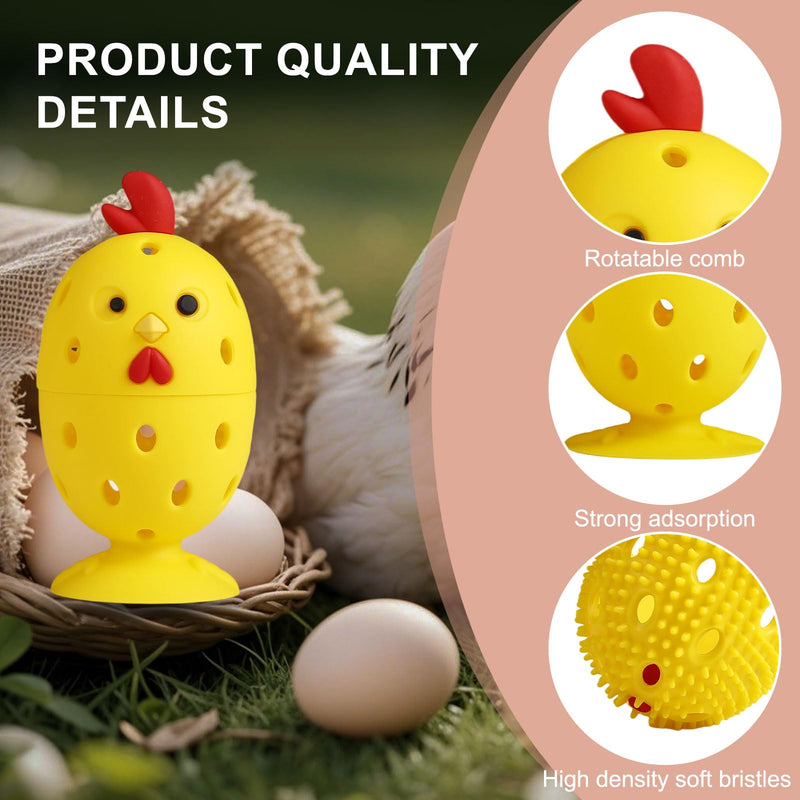 wonlex 4PCS Egg Brush Cleaner Multipurpose Fruit and Vegetable Rotating Scrubber Tool for Fresh Eggs, Reusable Chicken Duck Egg Washer Scrubber (Grey+Yellow) Grey+yellow