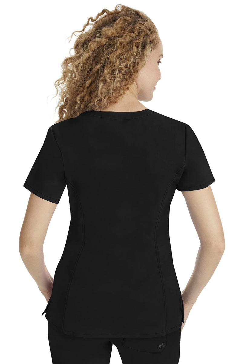 Healing Hands Scrub Top for Women with 3 Pockets and Easy Care, 2-Way Stretch Fabric 2278 Large Black