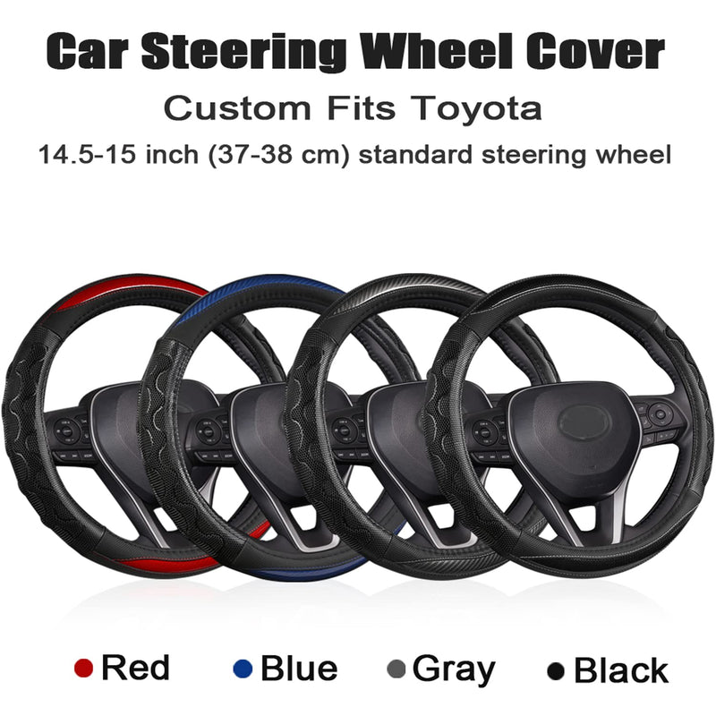 GIANT PANDA Steering Wheel Cover for Toyota, Auto Car Steering Wheel Cover for Toyota Highlander Rav4 Corolla Camry,Standard Size - Red Toyota Standard Size - A Style