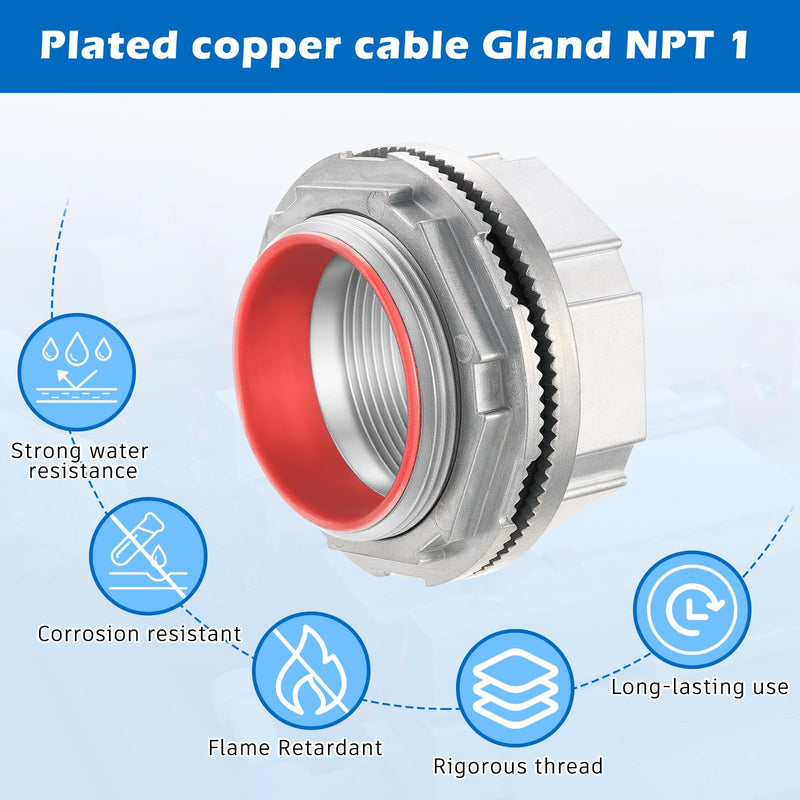 Relaxweex 2 Pcs 2 Inches Watertight Conduit Hub Fittings with O-ring and Threaded Connection Liquid Tight Conduit Connector 2 Inch
