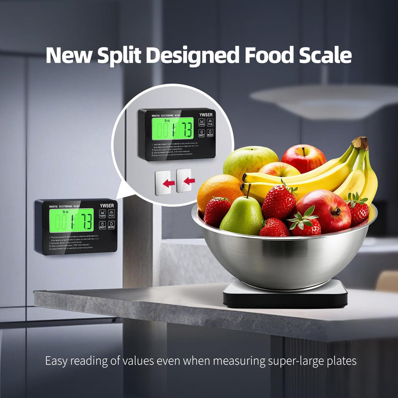 Food Scale, 2024 Newly Split Designed 33lb Digital Kitchen Scale with 7 Units Tare Function & LCD Display,1g Precise Graduation Food Scale Weight for Baking/Cooking/Dieting/Meal Prep1 Multicolored