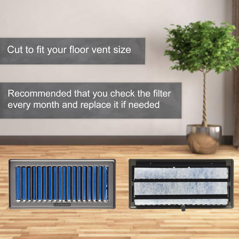 Premium Air Vent Polyester Filter Roll MERV 8 HVAC Furnace Filters Cut to Fit for Floor Registers, RV, AC, Ceiling, Grilles and Wall HVAC Furnace Vents (16" x 90") 16" x 90"