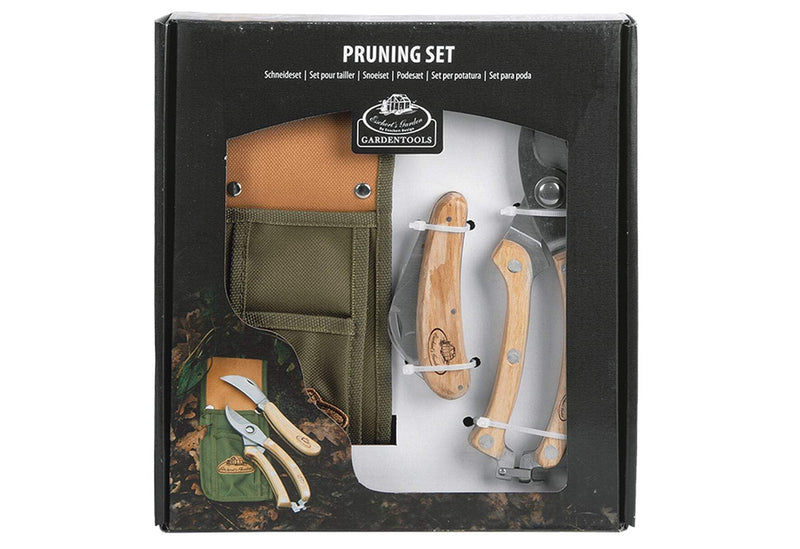 Esschert Stainless Steel Garden Plant Cutting Set of 3 Scissors Knife Bag Tool