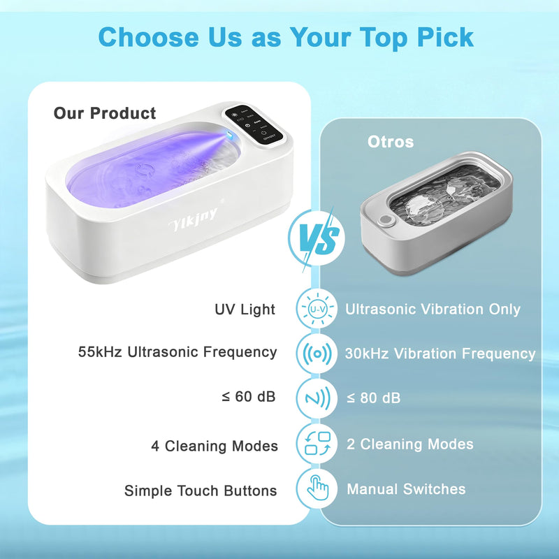 Ultrasonic Jewelry Cleaner, 55KHz 400ml Ultrasonic Cleaner with 4 Cleaning Modes & LED Light, Ideal for Jewelry Cleaner, Eyeglasses, Rings, Retainers, Silverware, Watches and Small Valuables