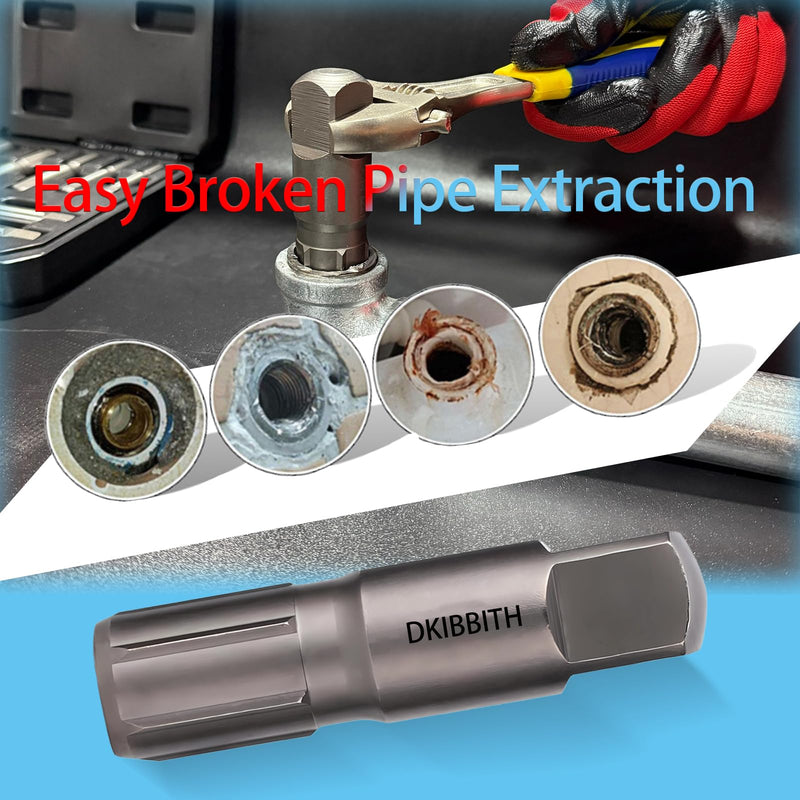 Pipe Extractor Set, 6-Piece Heavy Duty Steel Broken Pipe Extractors for Removing Damaged Threaded Pipes & Fittings from 1/8" to 1", with Durable Storage Case, Ideal Tools for Plumbers Mechanics DIY 6 Piece Pipe Extractor Set
