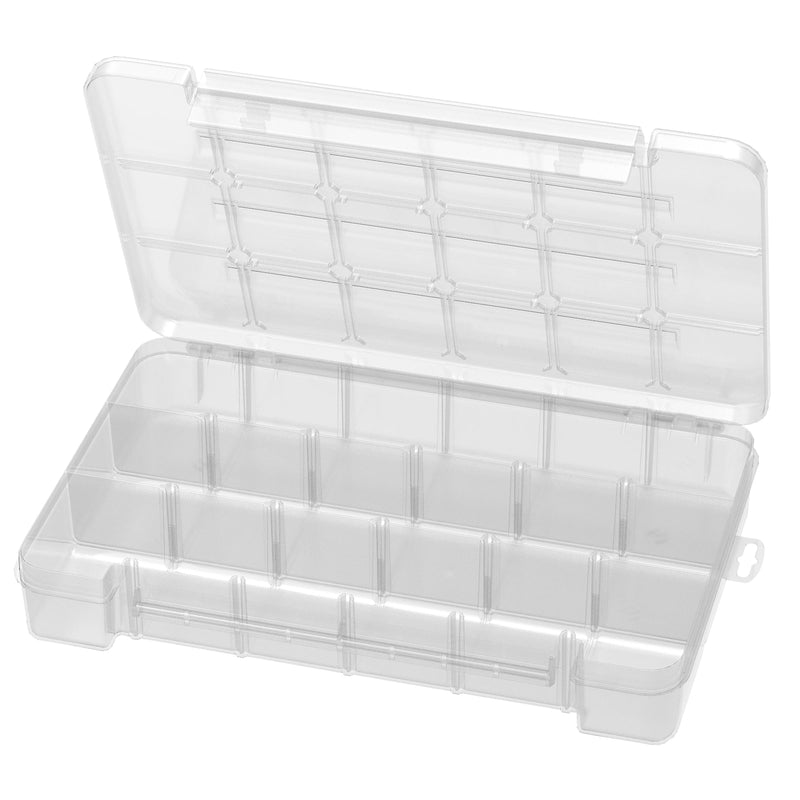 Akro-Mils 05905 Plastic Portable Parts Storage Case for Hardware and Crafts with Hinged Lid and 5 Adjustable Dividers, (14-3/8-Inch x 9-1/2-Inch x 2-1/2-Inch), Large, Clear 1-Pack