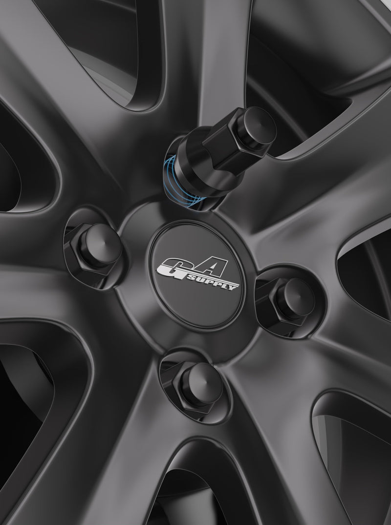 GAsupply 10x1.25 Lug Nuts 14mm Hex, 10x1.25mm Closed End Acorn Tuner Black Lug Nut 1.1" 28mm Tall Conical Seat 60 Degree for Aftermarket Wheels, 16 Pcs Short-28mm Tall