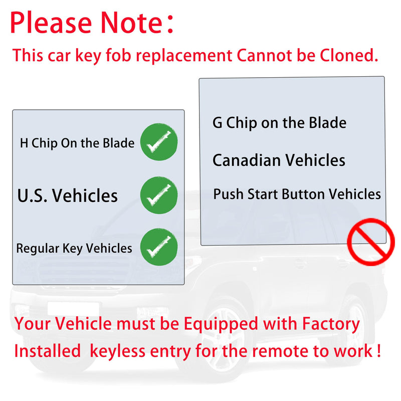 MechanMagic Key Fob Remote Replacement Fits for Toyota Corolla 2014 2015 2016 2017 2018 2019/Camry 2014-2017/Tacoma 2016-2018 HYQ12BDM Keyless Entry Remote Control HYQ12BEL 89070-02880 H Chip