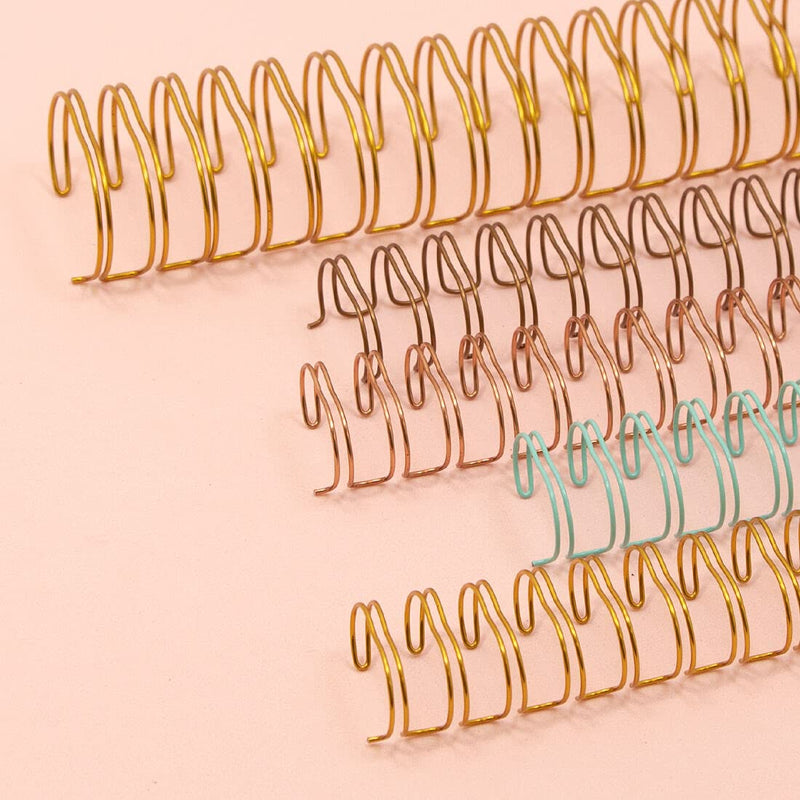 Craftelier - Set of 2 Double Ring Spiral Binders for Albums, Notebooks, Diaries or Calendars | Ideal for Scrapbooking and Other Crafting Projects | Ø 1.90 cm (0.75") - Gold Colour