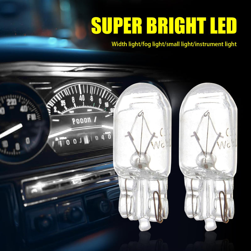 Pack-10 T10 Car Brake Lights, T10 168 192 12V 5WDouble-wire Vehicle Turn Signal Tail Light Replacements, Universal Waterproof Automotive Lighting Accessories for Truck SUV Car (White Light) 10 PCS White Light #T10
