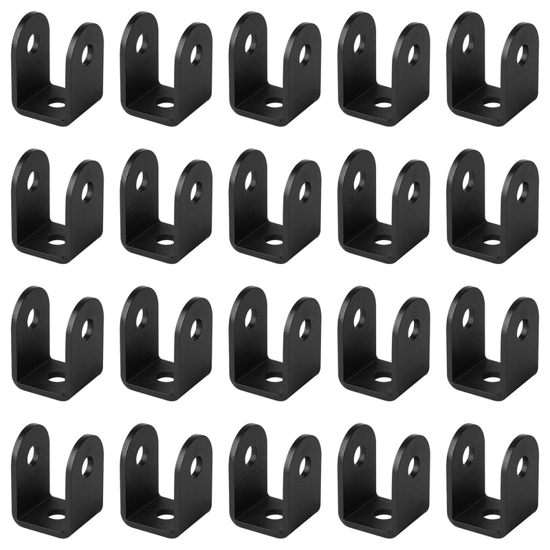 GBGS 20 Pcs 1" U Brackets,1/8"(3 mm) Thick, Black Powder Coating