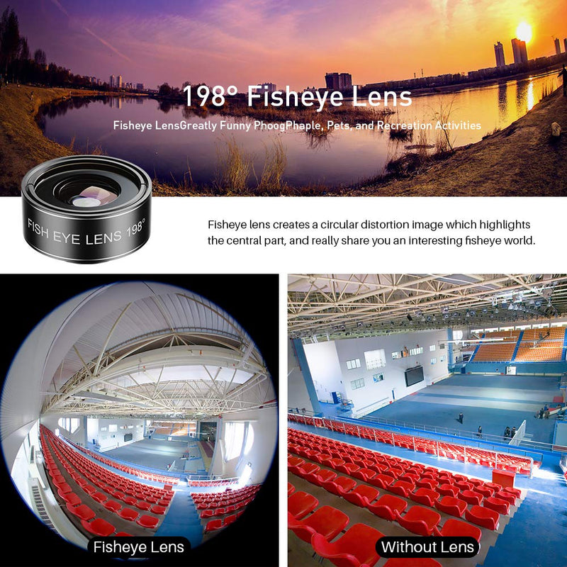 SHUTTERMOON iPhone Camera Lens Kit iPhone Smartphones/Pixel/Samsung/Android Phones Camera. 2xTele Lens ZoomLens+Fisheye Lens+0.36XSuper Wide Angle Lens & 20X Macro Lens CPL.Blue &Red Filter Filter 11 in 1